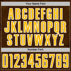 Custom Brown Gold-White Geometric Shape Sports Sublimation Soccer Uniform Jersey