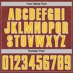 Custom Burgundy Gold-White Geometric Shape Sports Sublimation Soccer Uniform Jersey