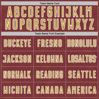 Custom Burgundy Old Gold-White Geometric Shape Sports Sublimation Soccer Uniform Jersey