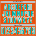 Custom Orange Aqua-White Geometric Shape Sports Sublimation Soccer Uniform Jersey