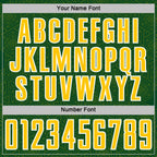 Custom Green Yellow-White Geometric Shape Sports Sublimation Soccer Uniform Jersey