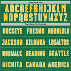 Custom Kelly Green Gold-White Geometric Shape Sports Sublimation Soccer Uniform Jersey