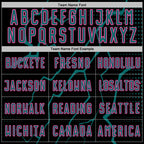 Custom Black Teal-Pink Lightning Sports Sublimation Soccer Uniform Jersey