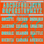 Custom Orange Aqua-White Lightning Sports Sublimation Soccer Uniform Jersey