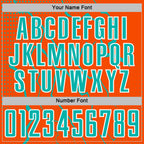 Custom Orange Aqua-White Lightning Sports Sublimation Soccer Uniform Jersey