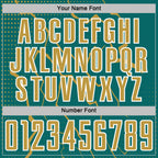 Custom Teal Old Gold-White Lightning Sports Sublimation Soccer Uniform Jersey