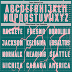 Custom Teal Medium Pink-White Lightning Sports Sublimation Soccer Uniform Jersey