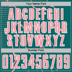 Custom Teal Medium Pink-White Lightning Sports Sublimation Soccer Uniform Jersey