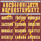 Custom Burgundy Gold-White Lightning Sports Sublimation Soccer Uniform Jersey