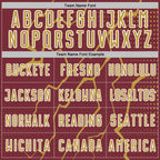 Custom Burgundy Old Gold-White Lightning Sports Sublimation Soccer Uniform Jersey