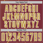 Custom Burgundy Old Gold-White Lightning Sports Sublimation Soccer Uniform Jersey