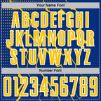 Custom Royal Yellow-White Lightning Sports Sublimation Soccer Uniform Jersey