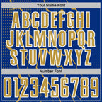 Custom Royal Old Gold-White Lightning Sports Sublimation Soccer Uniform Jersey