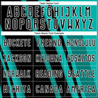 Custom Aqua Black-White Lines Sports Sublimation Soccer Uniform Jersey