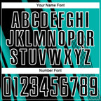 Custom Aqua Black-White Lines Sports Sublimation Soccer Uniform Jersey