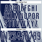 Custom Silver Navy-White Lines Sports Sublimation Soccer Uniform Jersey