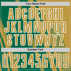 Custom Old Gold Kelly Green-White Lines Sports Sublimation Soccer Uniform Jersey