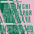 Custom Light Pink Kelly Green-White Lines Sports Sublimation Soccer Uniform Jersey