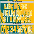 Custom Gold Teal-White Lines Sports Sublimation Soccer Uniform Jersey