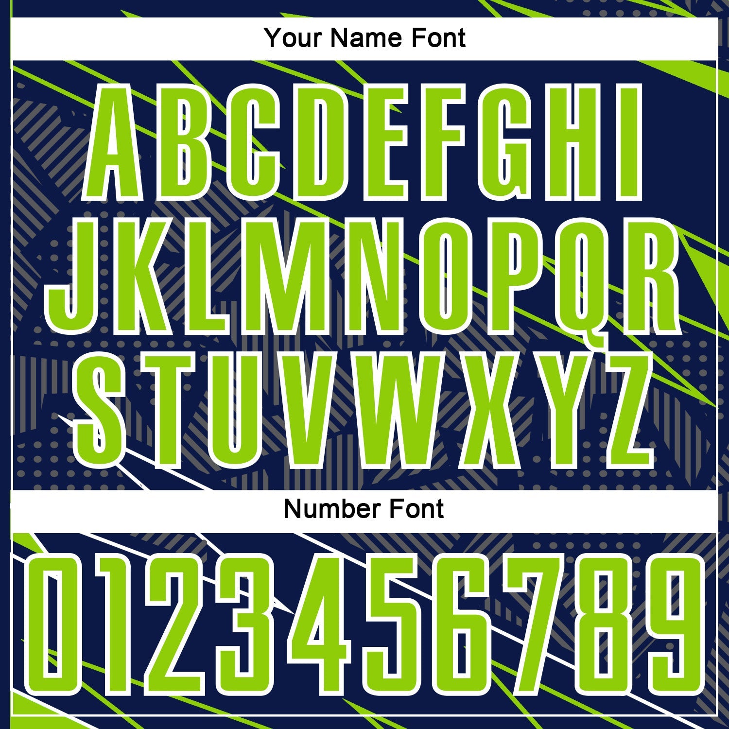 Custom Navy Neon Green-White Lines Sports Sublimation Soccer Uniform Jersey