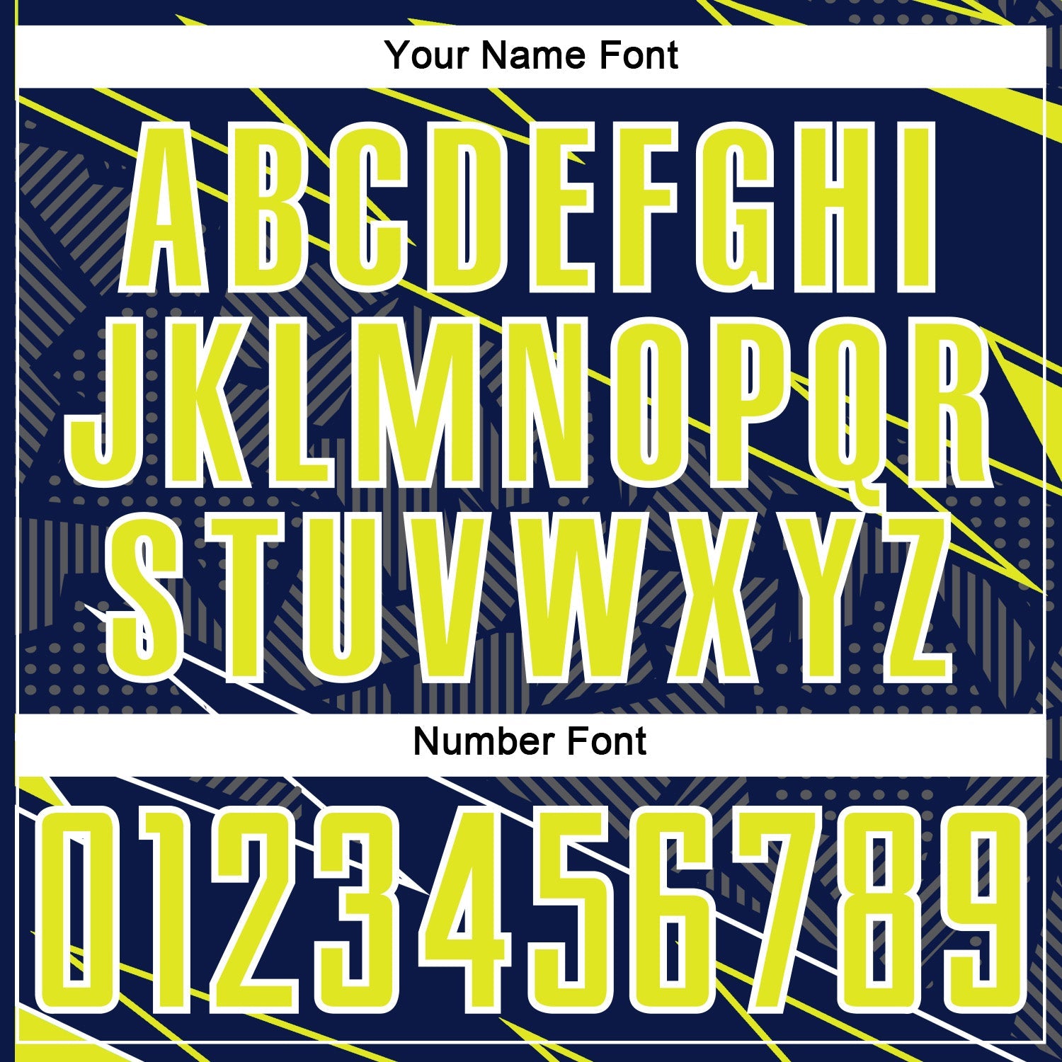 Custom Navy Neon Yellow-White Lines Sports Sublimation Soccer Uniform Jersey