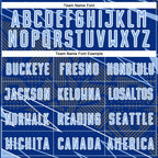 Custom Royal Light Blue-White Lines Sports Sublimation Soccer Uniform Jersey