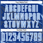 Custom Royal Light Blue-White Lines Sports Sublimation Soccer Uniform Jersey