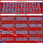 Custom Red Royal-White Lines Sports Sublimation Soccer Uniform Jersey