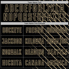 Custom Black Vegas Gold Lines Sports Sublimation Soccer Uniform Jersey