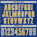 Custom Royal Old Gold-White Lines Sports Sublimation Soccer Uniform Jersey