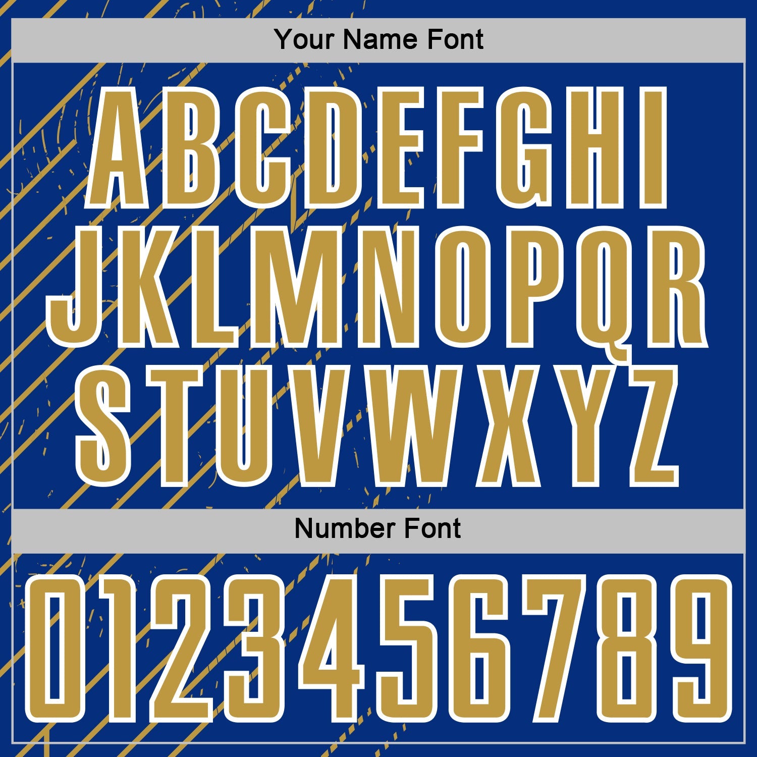 Custom Royal Old Gold-White Lines Sports Sublimation Soccer Uniform Jersey