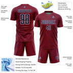 Custom Crimson Navy-Black Lines Sports Sublimation Soccer Uniform Jersey