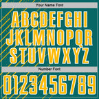 Custom Teal Gold-White Lines Sports Sublimation Soccer Uniform Jersey