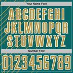 Custom Teal Old Gold-White Lines Sports Sublimation Soccer Uniform Jersey