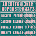 Custom Teal Medium Pink-White Lines Sports Sublimation Soccer Uniform Jersey