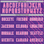 Custom Purple Pink-White Lines Sports Sublimation Soccer Uniform Jersey