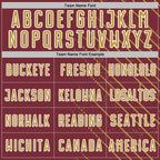 Custom Burgundy Old Gold-White Lines Sports Sublimation Soccer Uniform Jersey