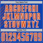 Custom Thunder Blue Orange-White Lines Sports Sublimation Soccer Uniform Jersey