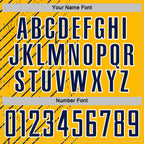 Custom Gold Navy-White Lines Sports Sublimation Soccer Uniform Jersey