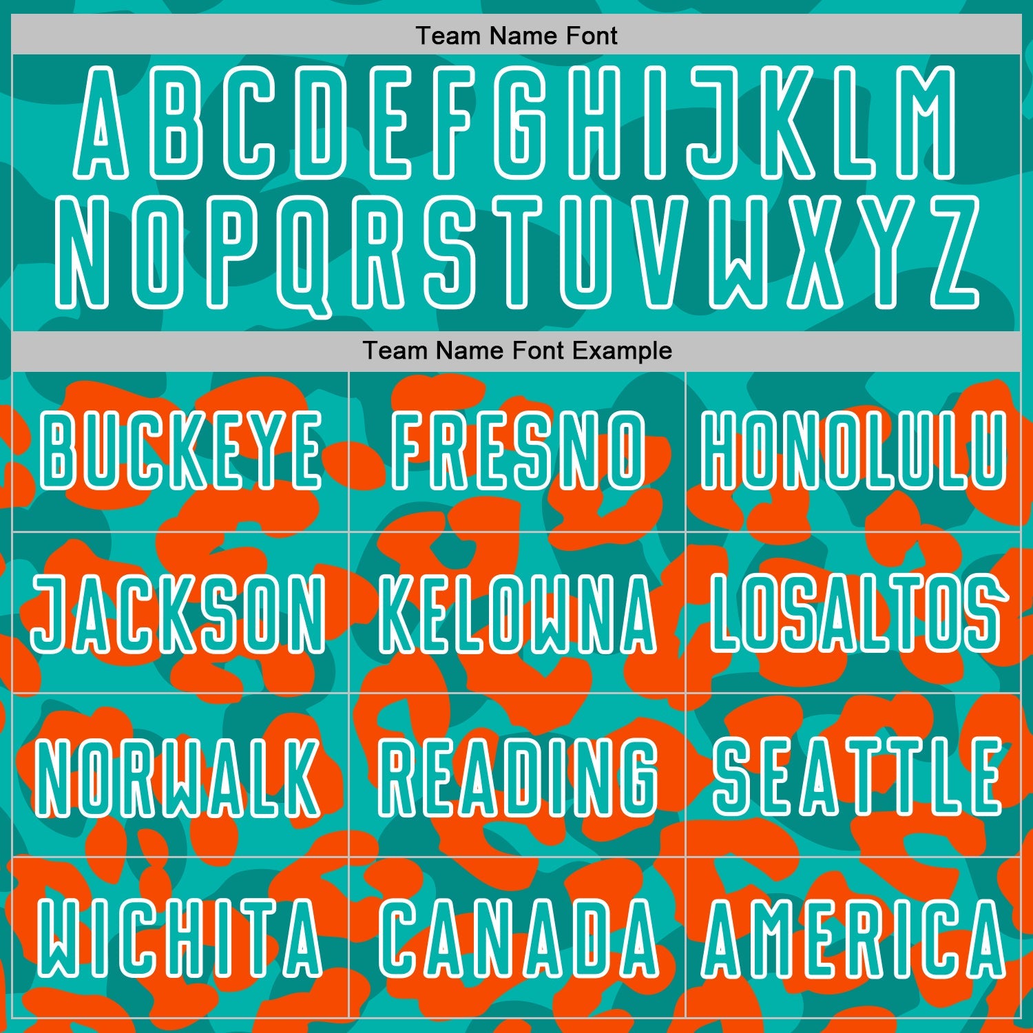 Custom Orange Aqua-White Animal Leopard Print Sports Sublimation Soccer Uniform Jersey