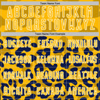 Custom Navy Gold-White Animal Leopard Print Sports Sublimation Soccer Uniform Jersey