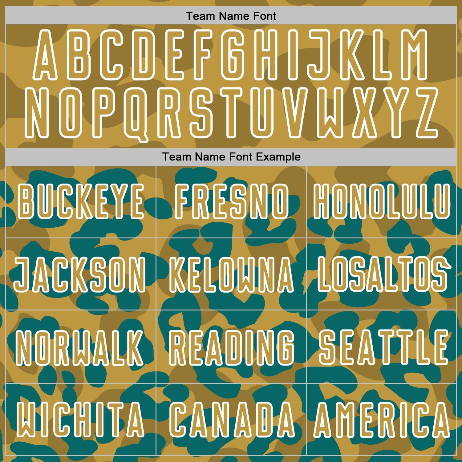 Custom Teal Old Gold-White Animal Leopard Print Sports Sublimation Soccer Uniform Jersey