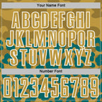 Custom Teal Old Gold-White Animal Leopard Print Sports Sublimation Soccer Uniform Jersey