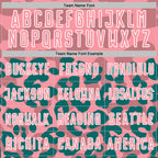 Custom Teal Medium Pink-White Animal Leopard Print Sports Sublimation Soccer Uniform Jersey