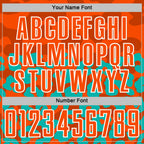 Custom Aqua Orange-White Animal Leopard Print Sports Sublimation Soccer Uniform Jersey