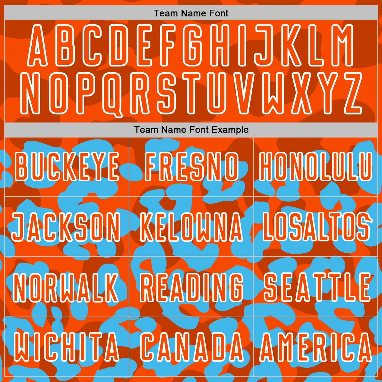 Custom Sky Blue Orange-White Animal Leopard Print Sports Sublimation Soccer Uniform Jersey