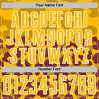 Custom Burgundy Gold-White Animal Leopard Print Sports Sublimation Soccer Uniform Jersey