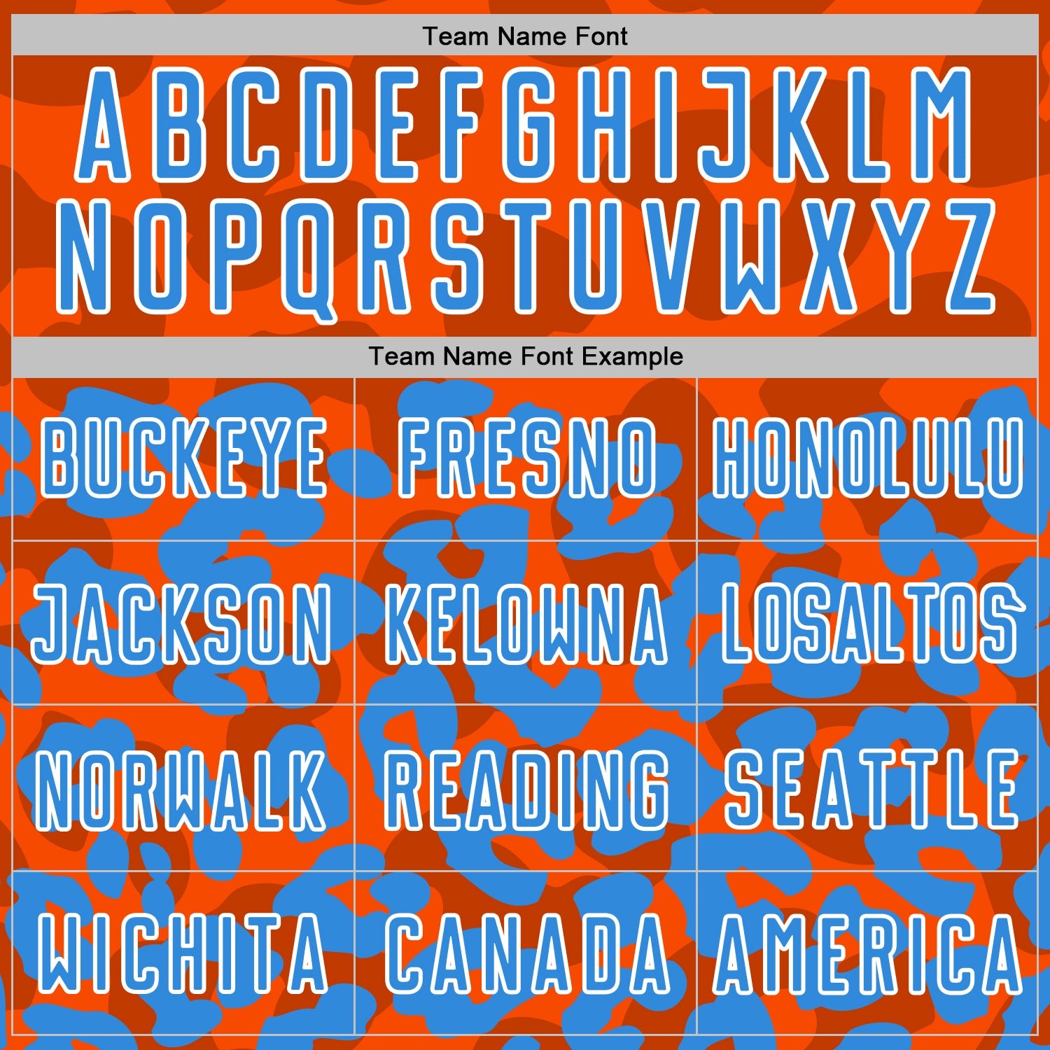 Custom Powder Blue Orange-White Animal Leopard Print Sports Sublimation Soccer Uniform Jersey