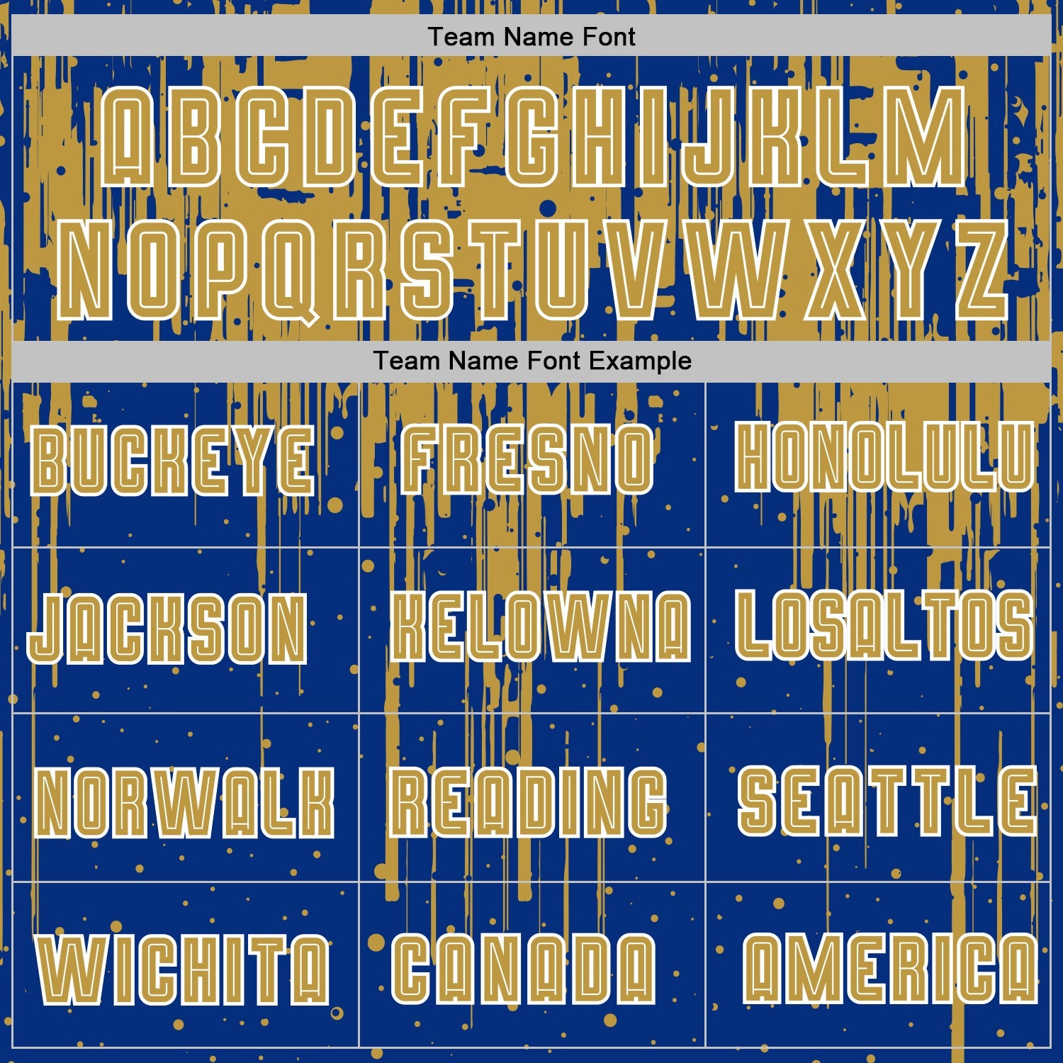 Custom Royal Old Gold-White Dripping Splatte Pattern Sports Sublimation Soccer Uniform Jersey