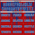 Custom Red Royal-White Dripping Splatte Pattern Sports Sublimation Soccer Uniform Jersey